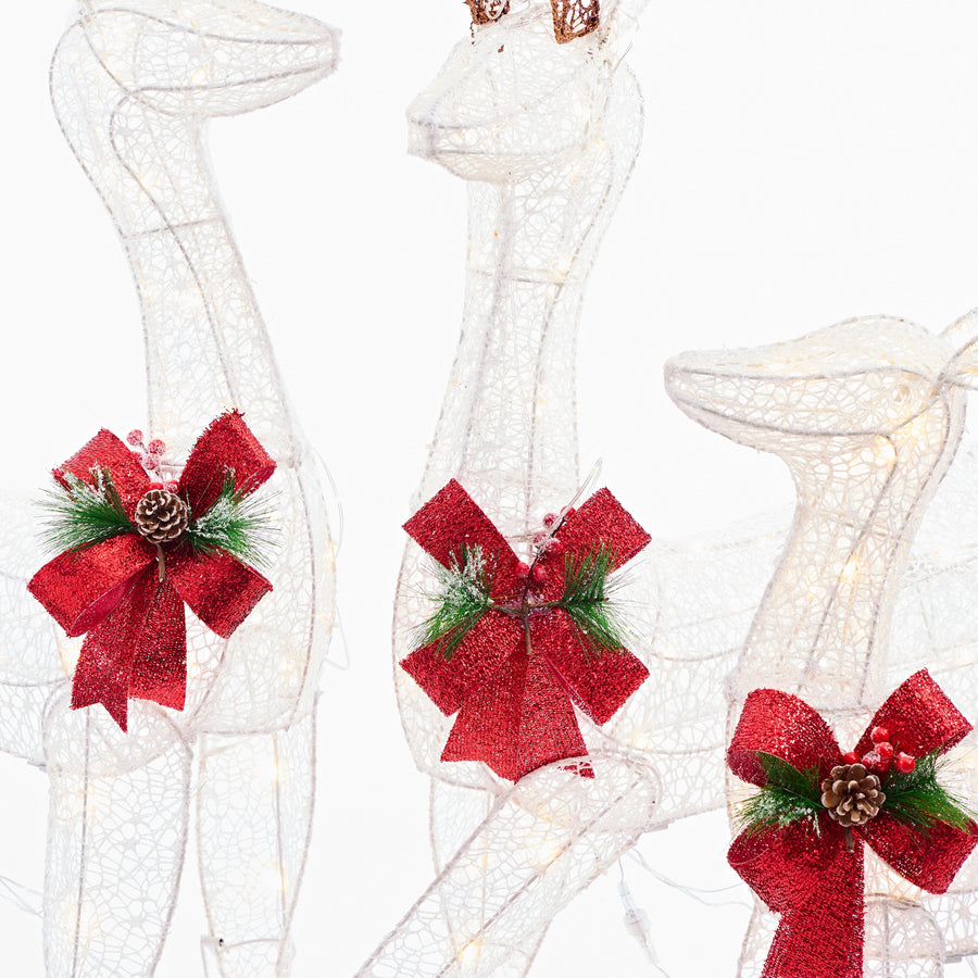LED Glitter Thread Twinkling Reindeer Family
