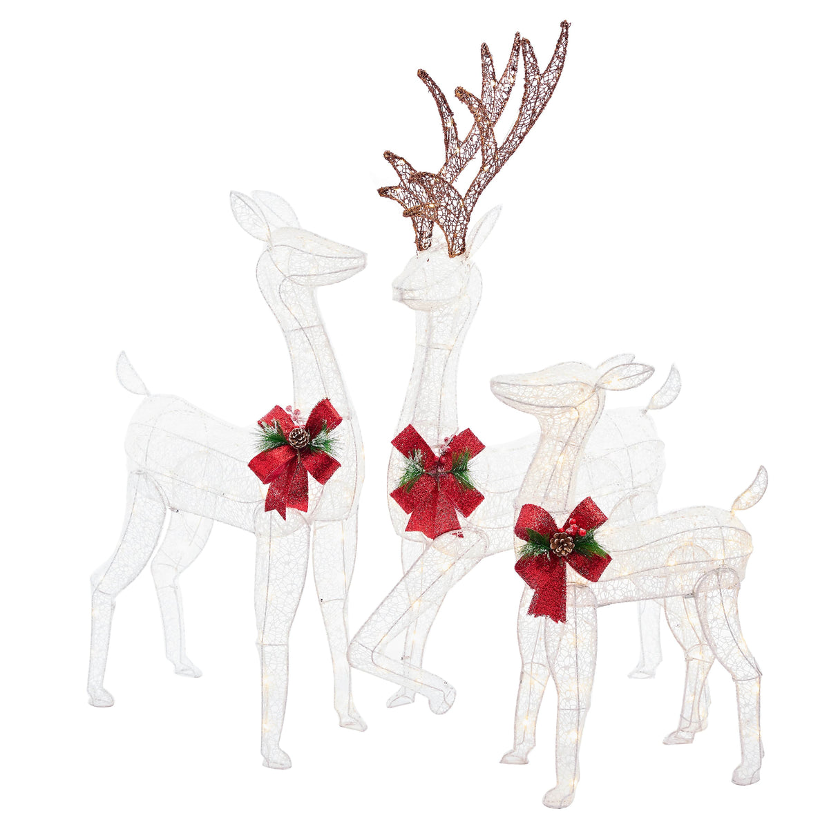 LED Glitter Thread Twinkling Reindeer Family