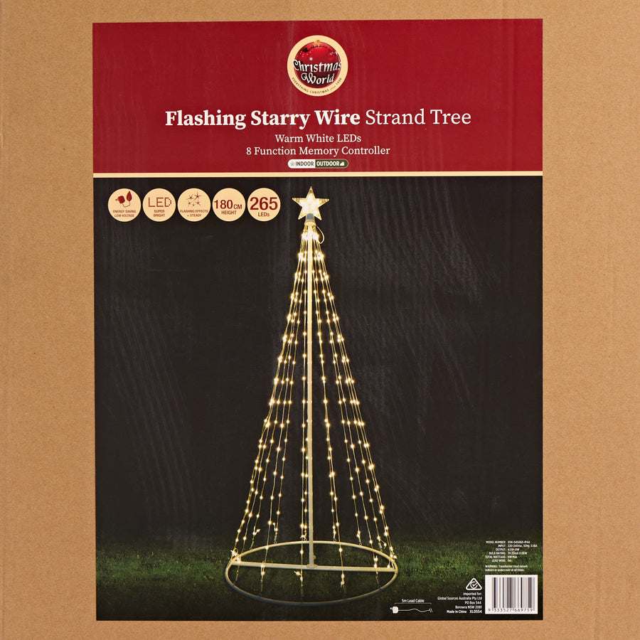 LED Warm White Starry Wire Strands Tree (1.8m)