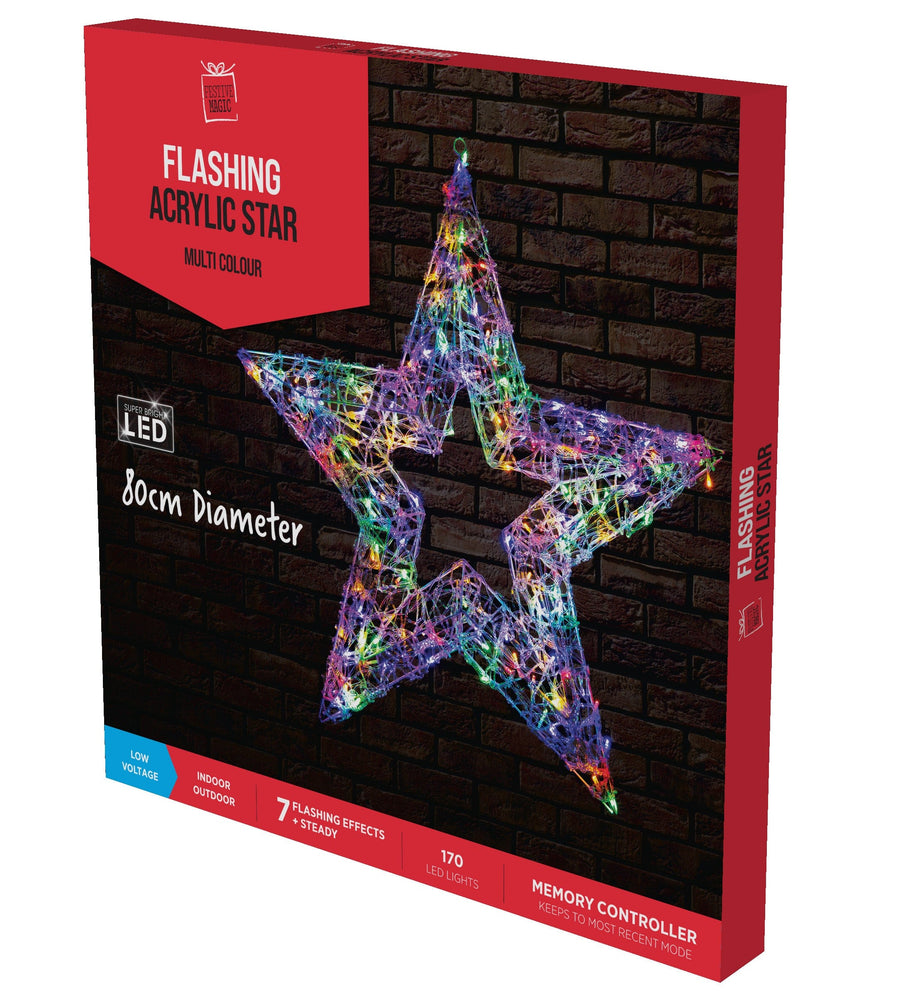 LED Acrylic Flashing Star Multi