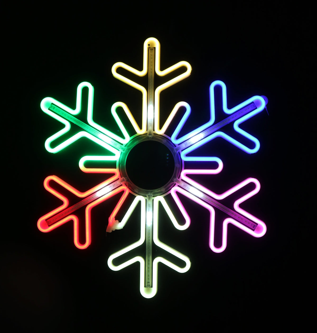 Neon Digital Rainbow Snowflake (75cm)