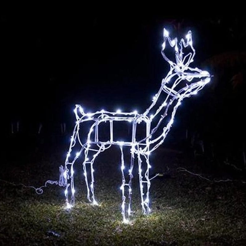 BACK IN STOCK: SOLAR FLASHING LED DEER 100LED FEEDING or STANDING - Christmas World