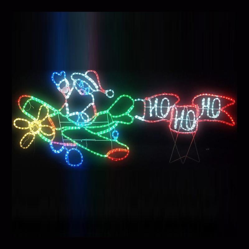 LED Hohoho Santa Plane Ropelight