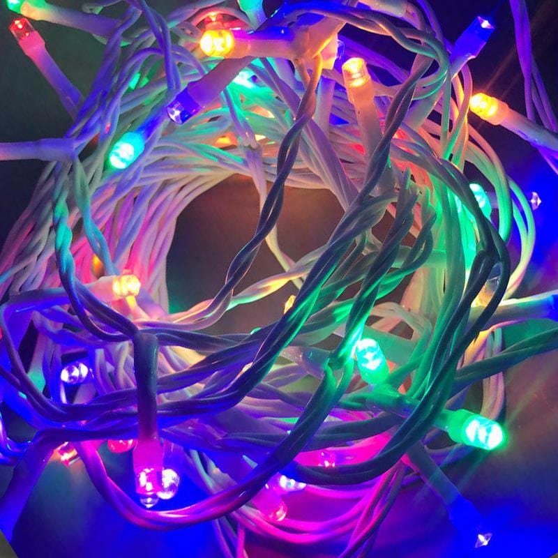 LED Fairy Lights Multi With White Cable (40m)