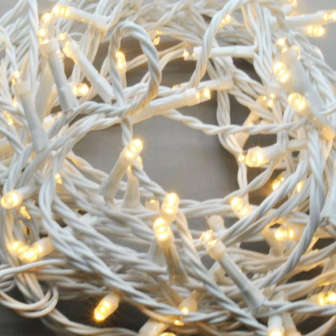 LED Fairy Lights Warm White With White Cable (40m)