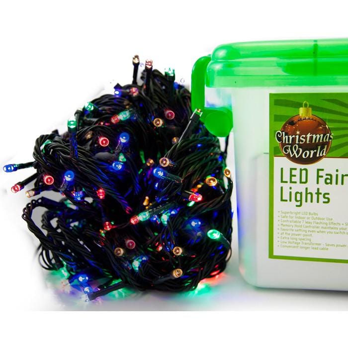 600 LED Fairy Lights - Multi Colour - Christmas World