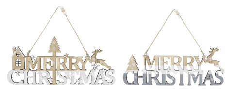 Hanging Merry Christmas Sign (30cm)