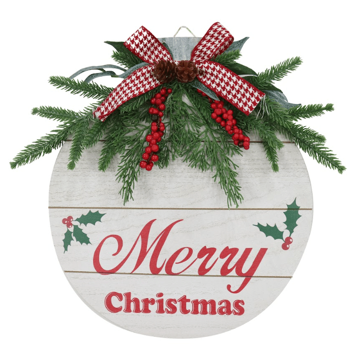 Hanging Retro Bauble Plaque (34cm)